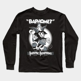 Baphomet - Vintage Cartoon Rubber Hose Devil - Satanic Symphony Long Sleeve T-Shirt